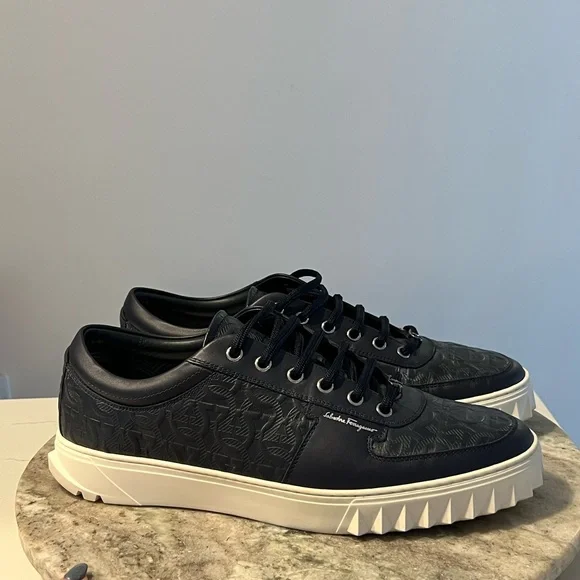 Salvatore Ferragamo Men's Navy Sneakers - Picture 4 of 7